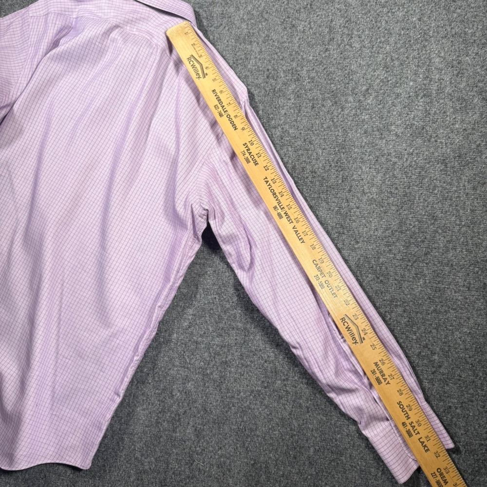 Brooks Brothers Makers Regular Fit Dress Shirt Mens 15.5 34 Purple Check USA - Picture 7 of 9
